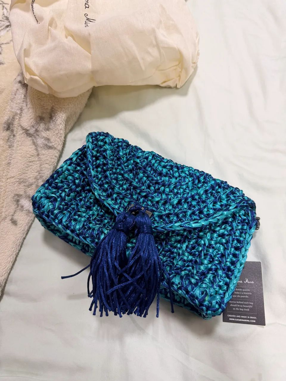 Bolsa Crochê Azul (Nova) - Foto 2