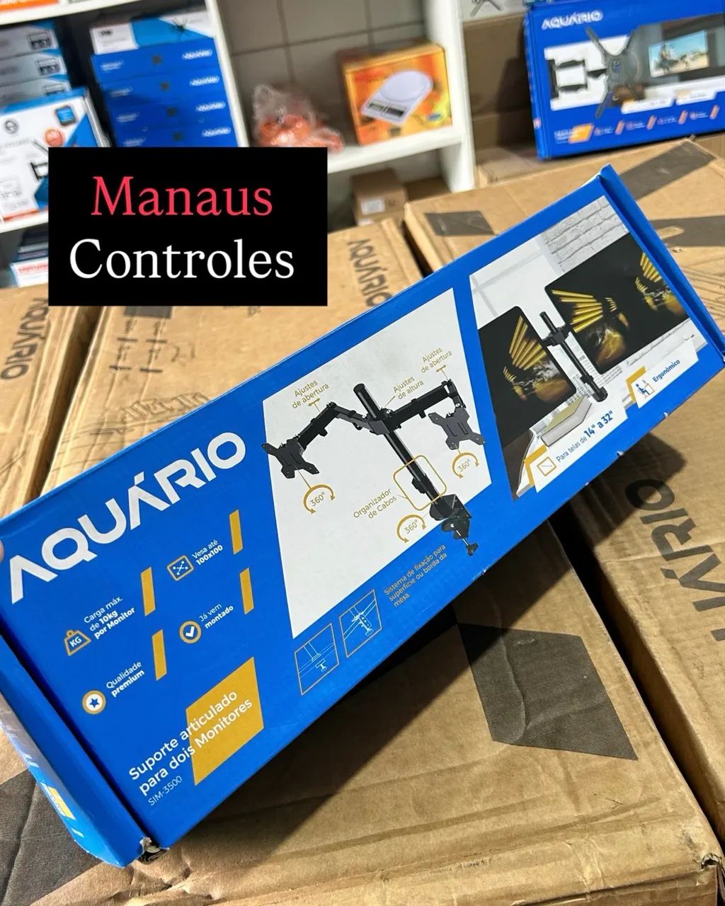 Suporte Articulado para 2 Monitores de 14 - 32 Polegadas 