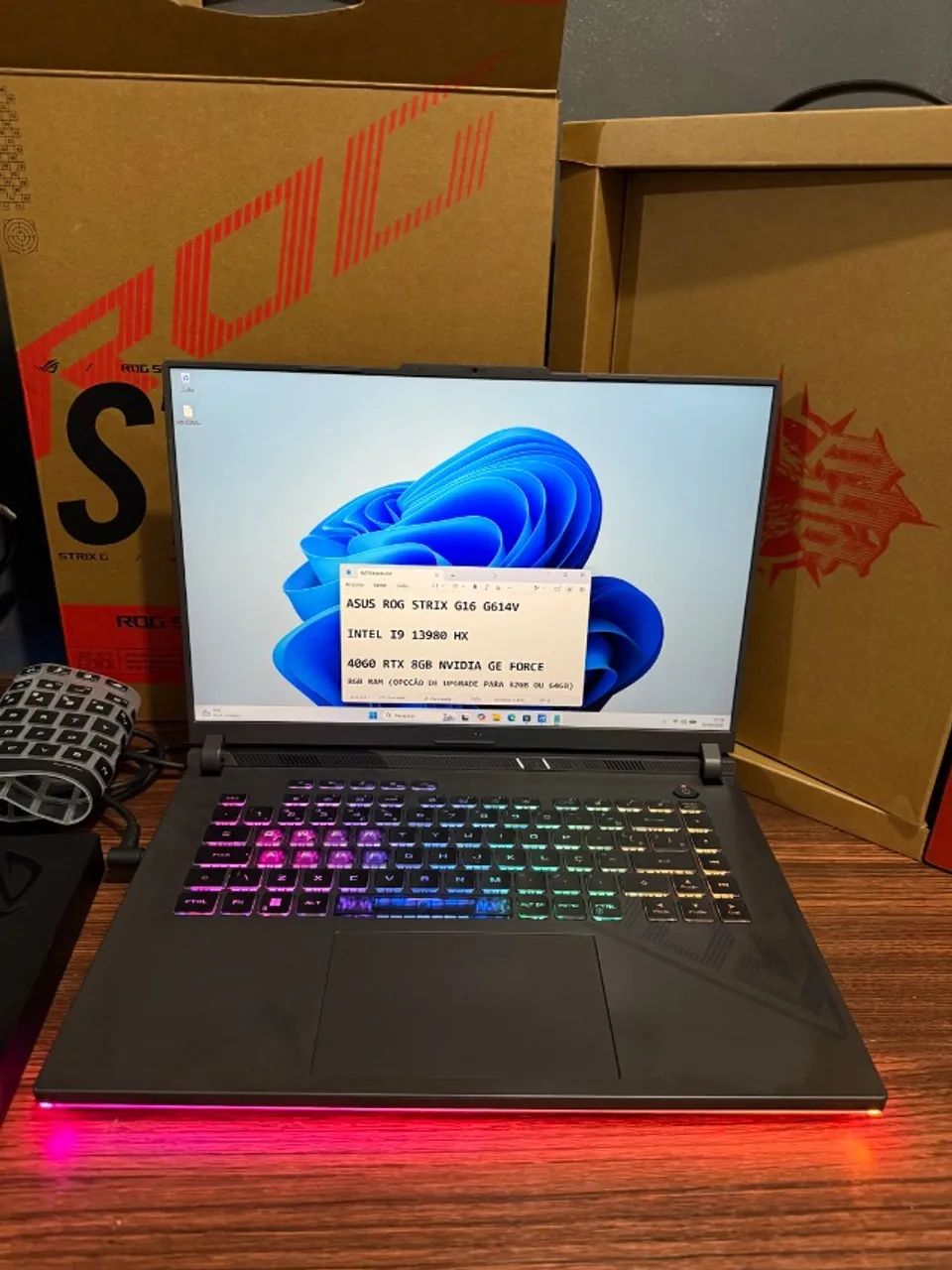ROG STRIX G16 / I9 13ªg / 4060 RTX / NF / CAIXA - Foto 4