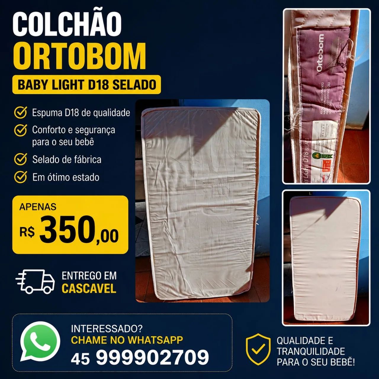 Colchão berço ortobom 
