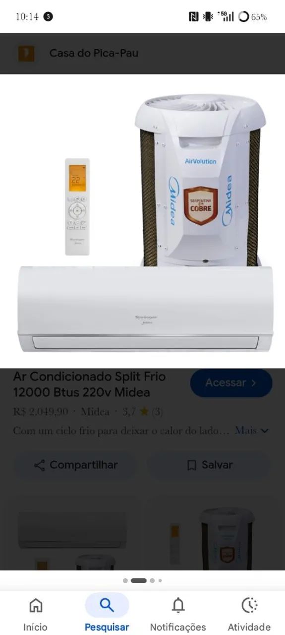 Ar condicionado Midea 12 mil Bt - Foto 3