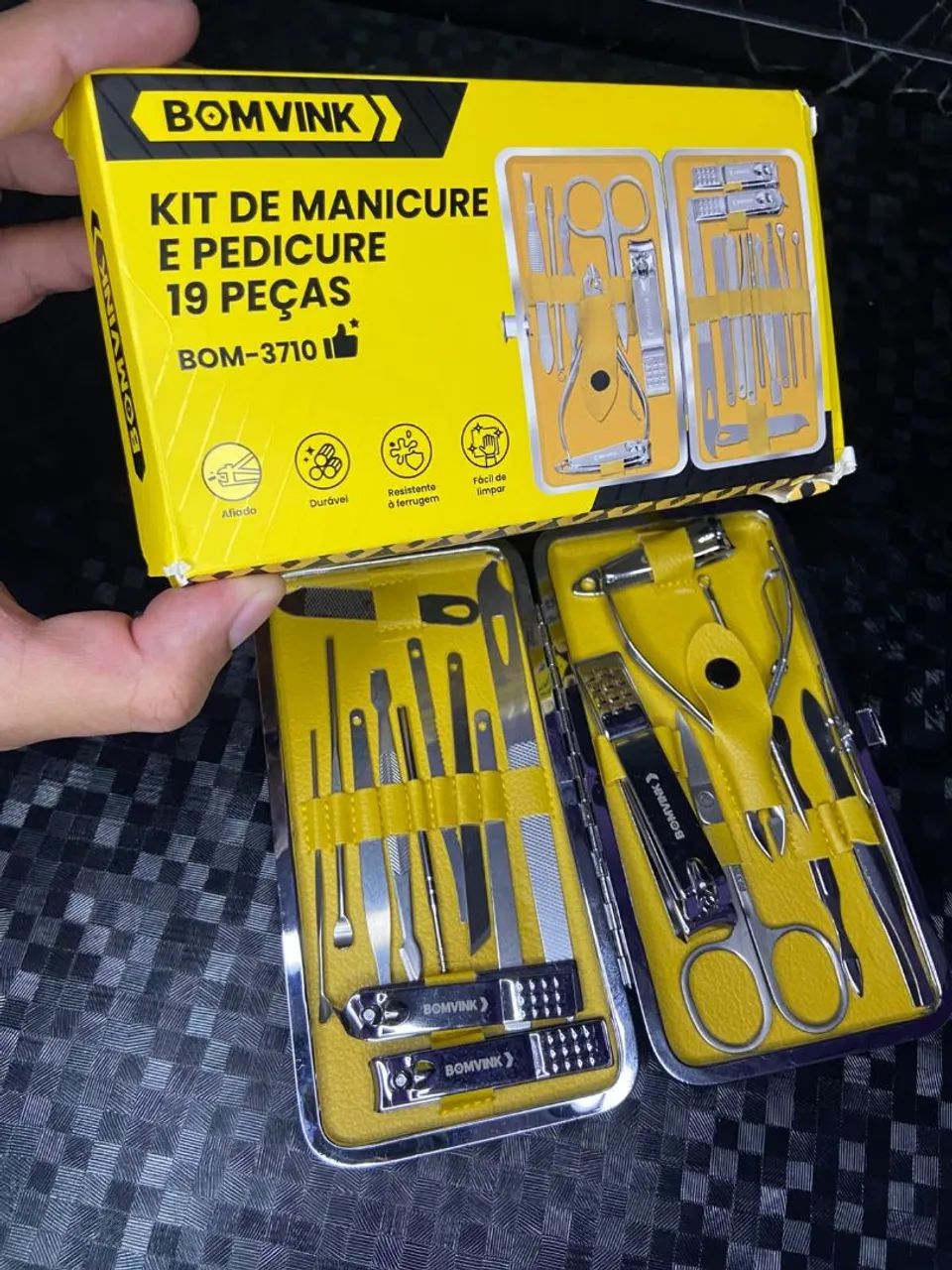 Kit Manicure e Pedicure 19 Peças BOM-3710 - Foto 2