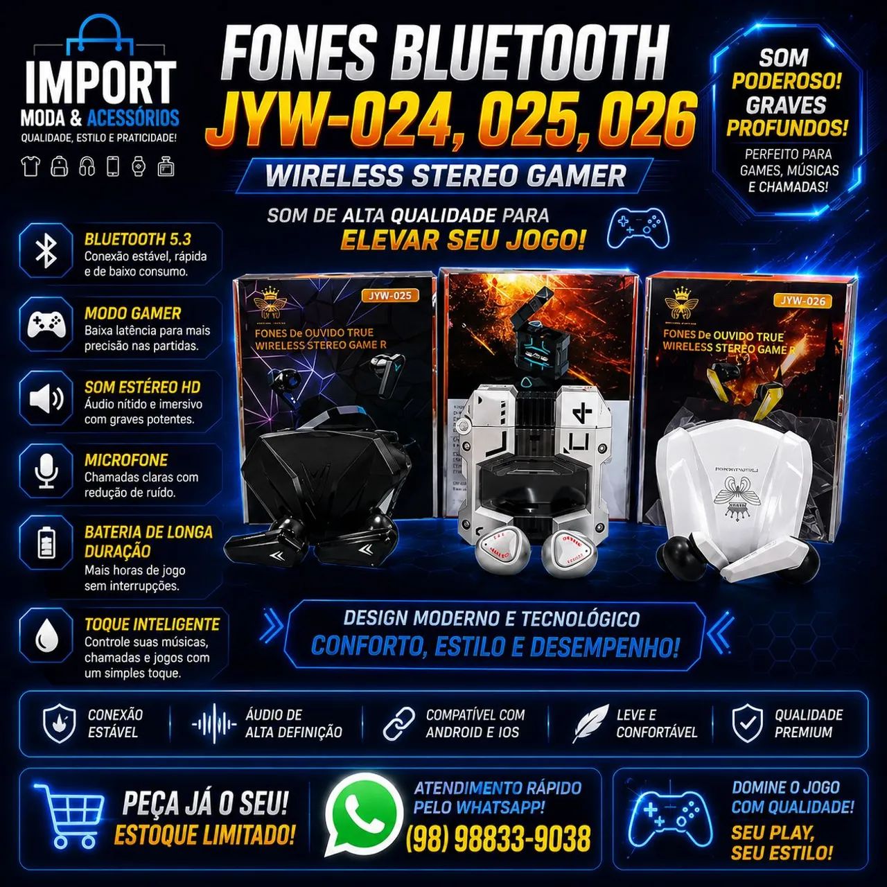 Fone Bluetooth Gamer - Foto 2
