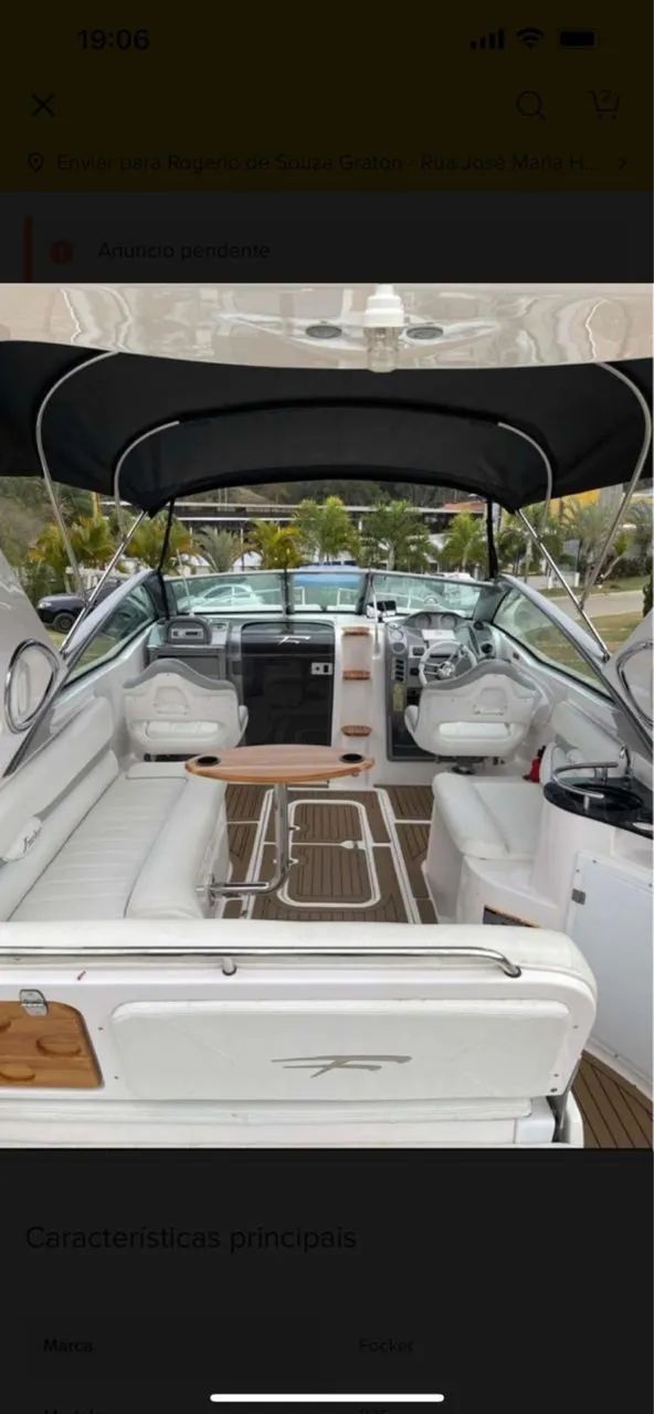 LANCHA FOCKER 275 Ano 2013 CABINADA MOTOR V8 280hrs - Foto 3