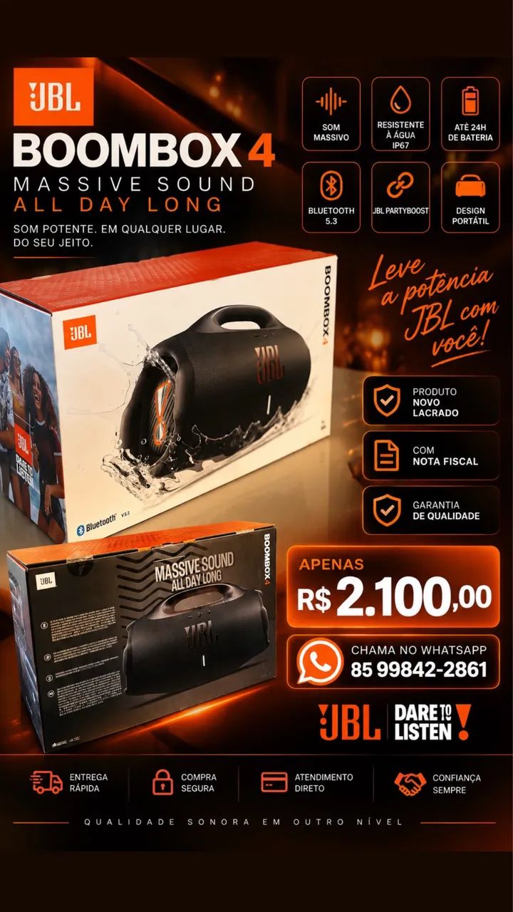 Boombox 4 preta lacrada 2100,00