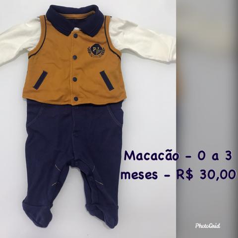 Macacão menino 0 a 3 meses