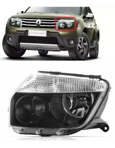 Farol Mascara Negra Renault Duster 2012 13 14 2015 Esquerdo