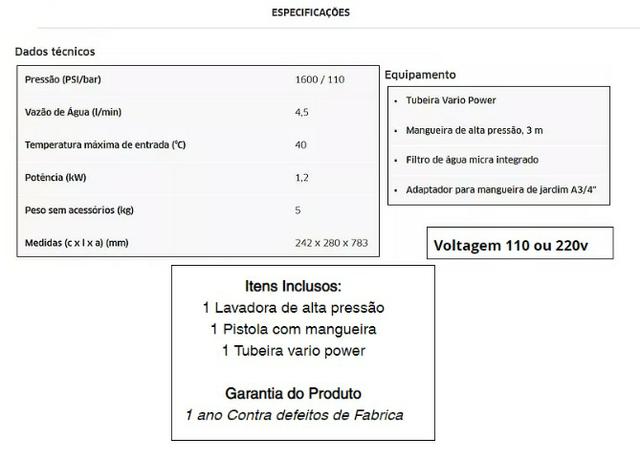 Lavadora de Pressão Vap - Foto 2