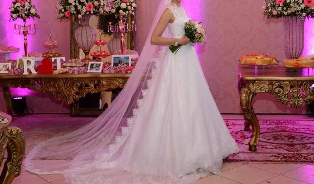 Aceita-se cartão! Vestido de noiva usado uma vez. Tenha seu próprio vestido - Foto 4
