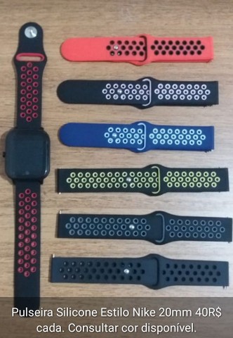 Pulseira Estilo Nike Silicone para Amazfit Bip e outros de 20mm