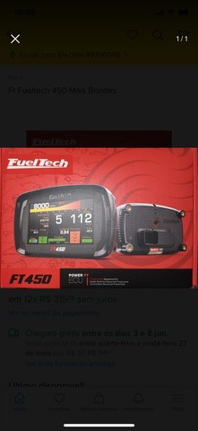 Ft450 Fueltech com chicote 3mt - Foto 2