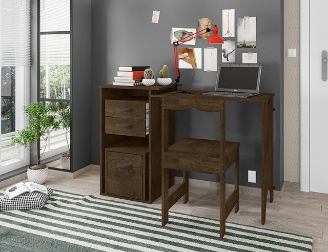 Mesa Office 1Cadeira e 3 Gavetas Framar SR - Foto 3