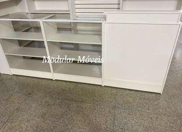 Balcão Caixa + 2 Balcões Vitrine com Vidro Superior - Foto 2
