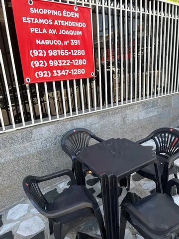 Jogo mesa cadeira com braço preta nova pra restaurante partir de 190 reais cada