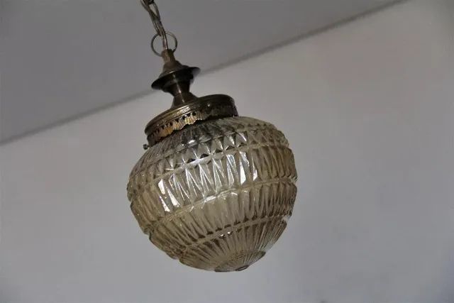 Lustre Cristal Bico Jaca Ambar e Metais Bronze - Anos 60 - Foto 6