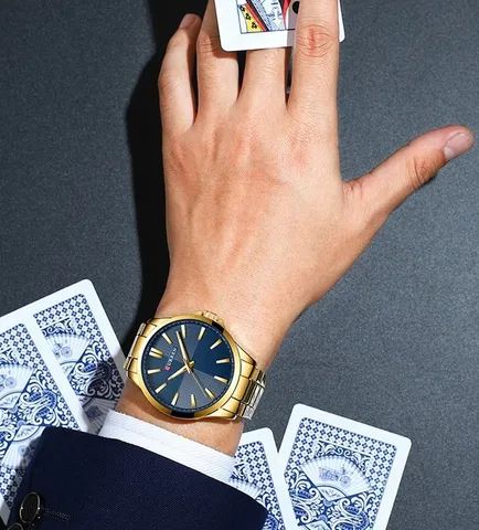 Relógio Masculino Dourado  - Foto 3