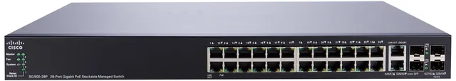 Switch Cisco SG500-28 24-Port Managed Stackable Gigabit Combo & 2x 1GE/5GE