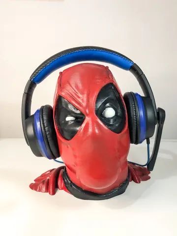 Cabeça Deadpool  Suporte para fones de ouvido headset headphone
