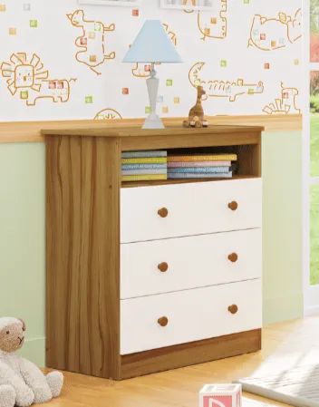 Comoda Infantil Smim 3 Gavetas 100% MDF (Nova) - Foto 2