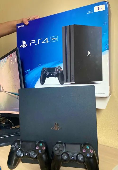 Playstation 4 PRO 1 T - com 2 controles + Jogos impecável  - Foto 4