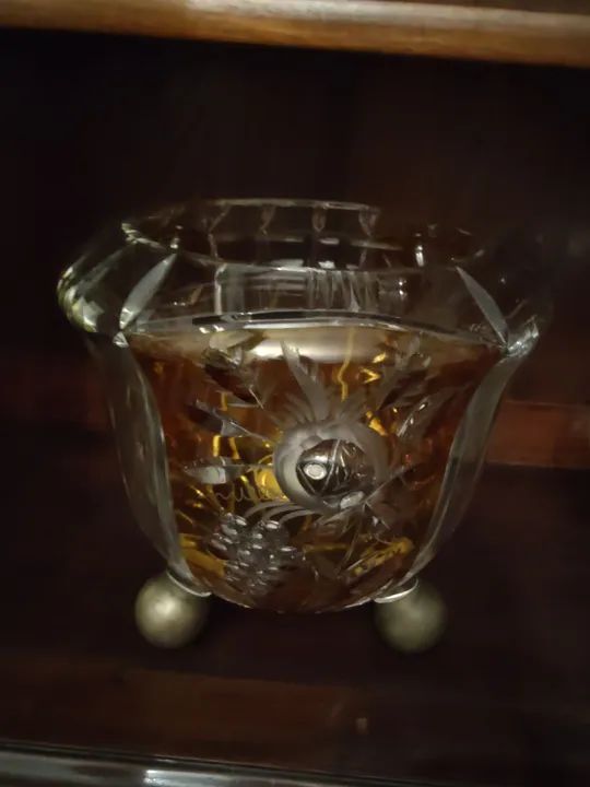 Lindo vaso em cristal Overlay amarelo - Foto 2