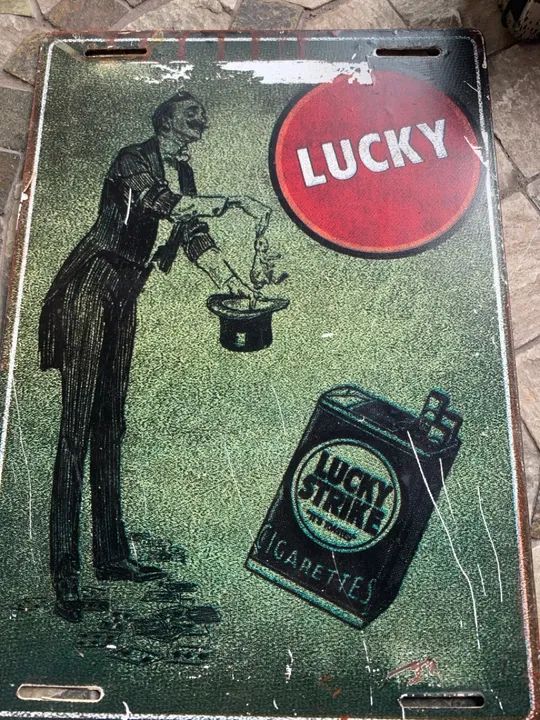 Placa metal Lucky Strike vintage - Foto 2