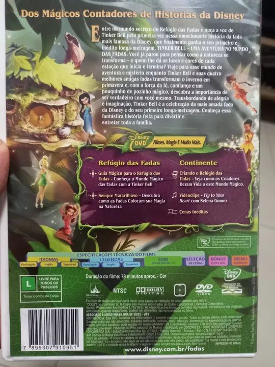 DVD Tinker Bell - Uma Aventura no Mundo das Fadas - Foto 2