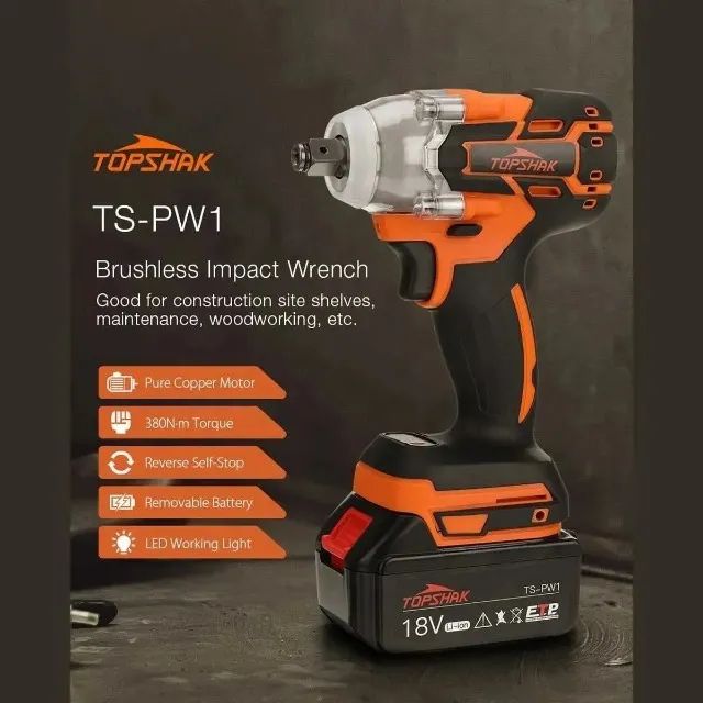 Parafusadeira Chave De Impacto Topshak Ts-pw1 Brushless 18v - Foto 3