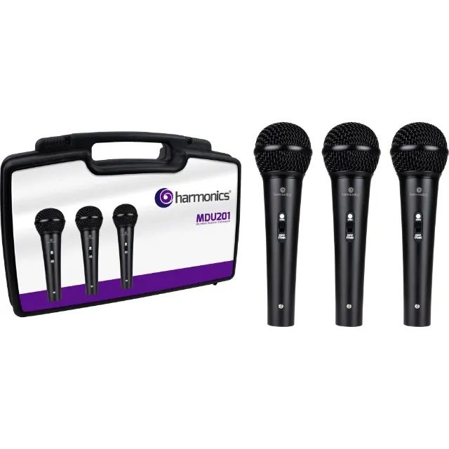 KIT COM 3 Microfones Profissional Harmonics MDU 201 + Maleta + 3 Cachimbos - Foto 2