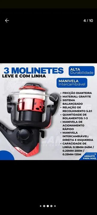 Kit de Pesca Completo - Varas, Carretilhas e Acessórios - Foto 4