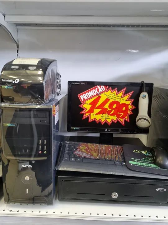 Kit Computador PDV Completo Sem Sistema para Comércio Diversos Modelos Loja Eco Eletron 