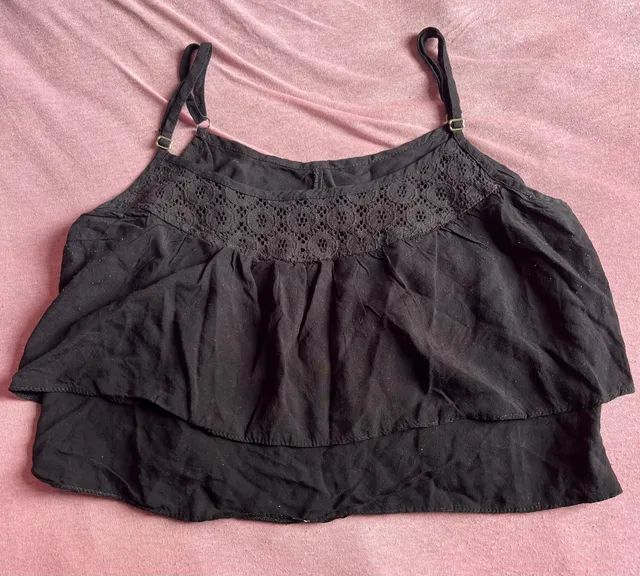 Blusa Cropped Preta M 