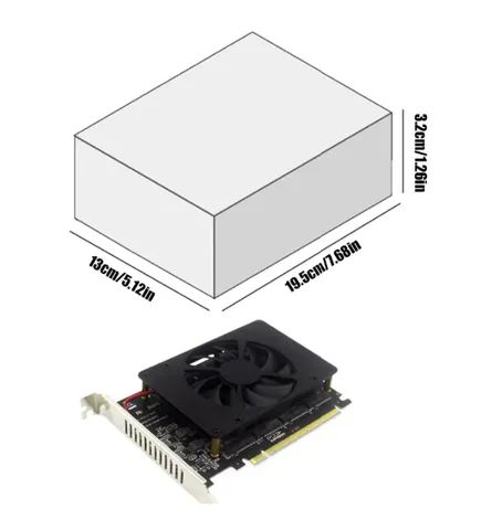 Adaptador Ssd M2 Nvme Para Pci-e X16 4 Slots C/ Coller - Foto 2