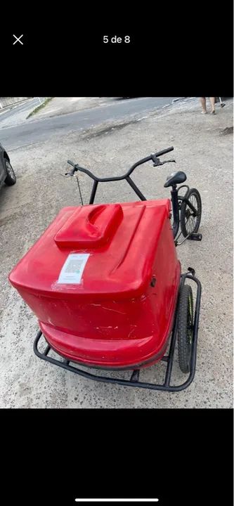 Bicicleta de Entrega com picolé bebidas e outros 