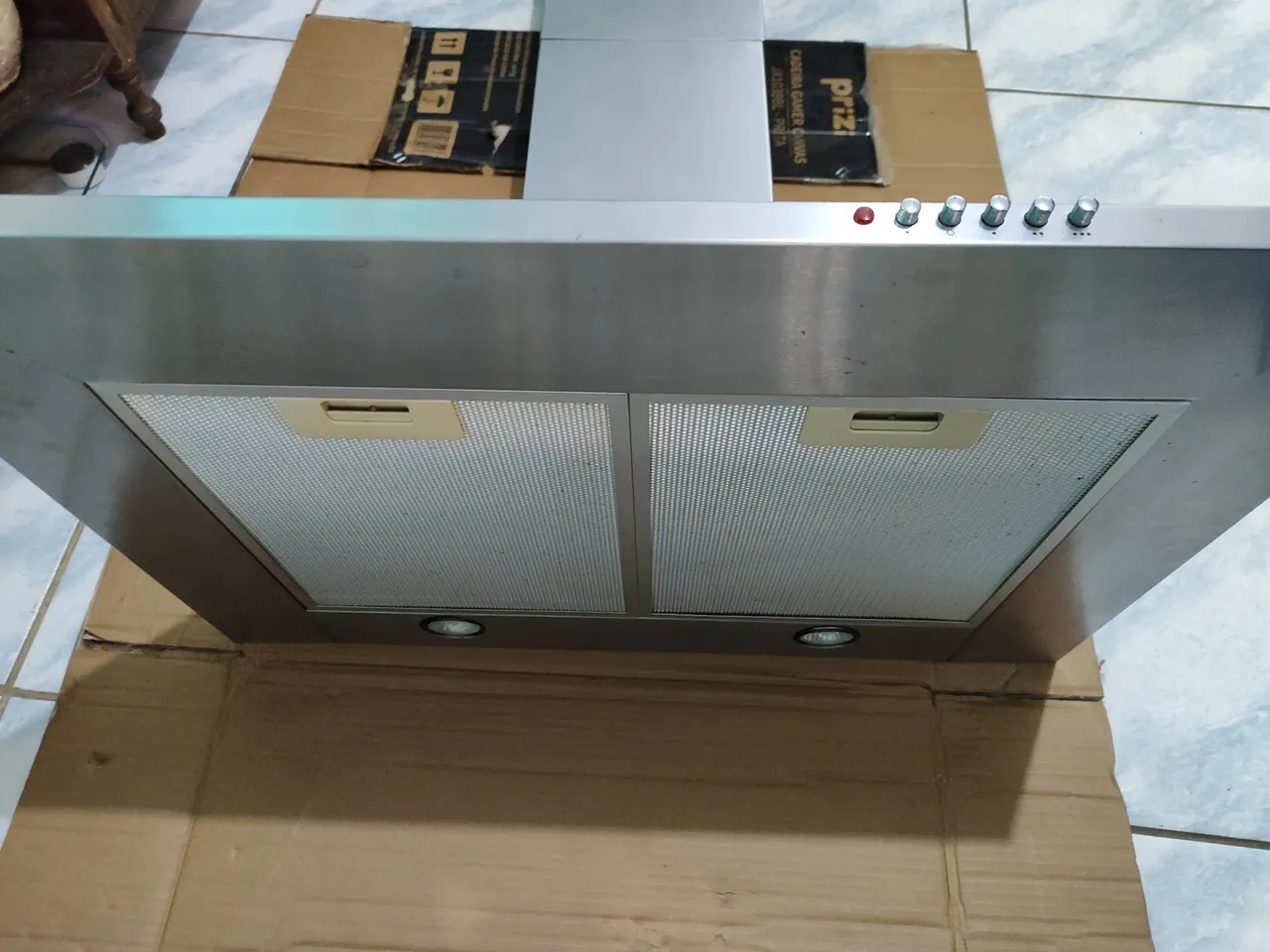 Coifa de parede em aço inox vintage 3 velocidade