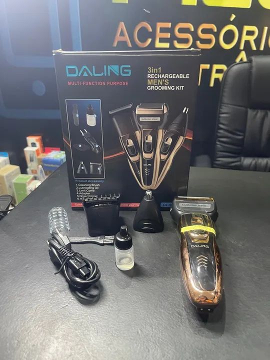 Kit de Aparador de Barba 3 em 1 - Recarregável - Daling