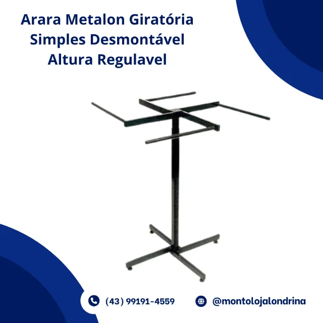 Arara Metalon Giratória Simples Desmontável