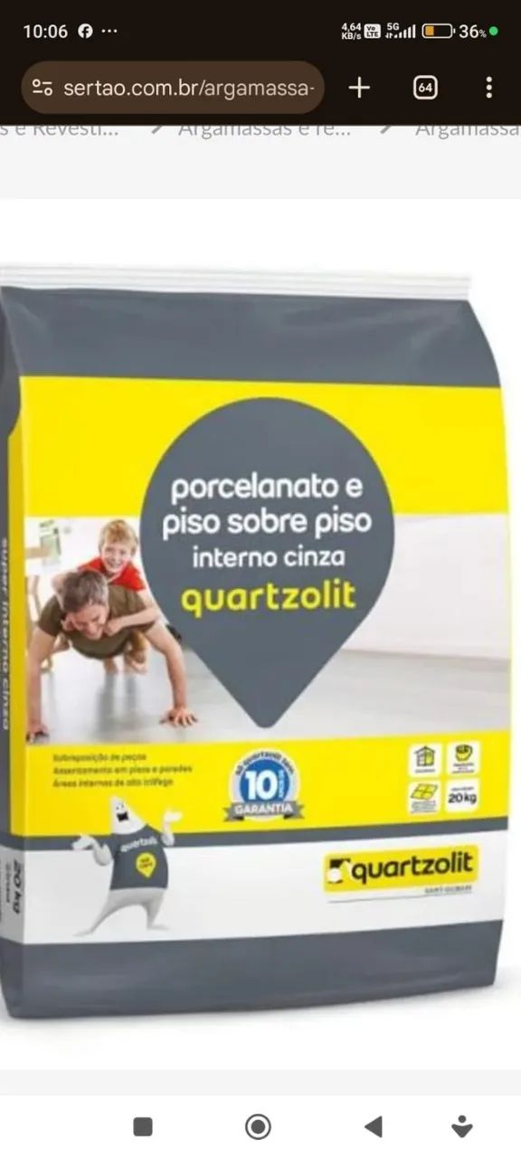 argamassa quartzolit porcelanato piso sobre piso interna cinza