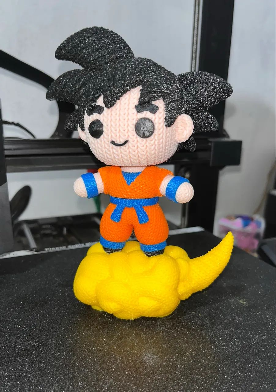 Goku em 3d versão crochê