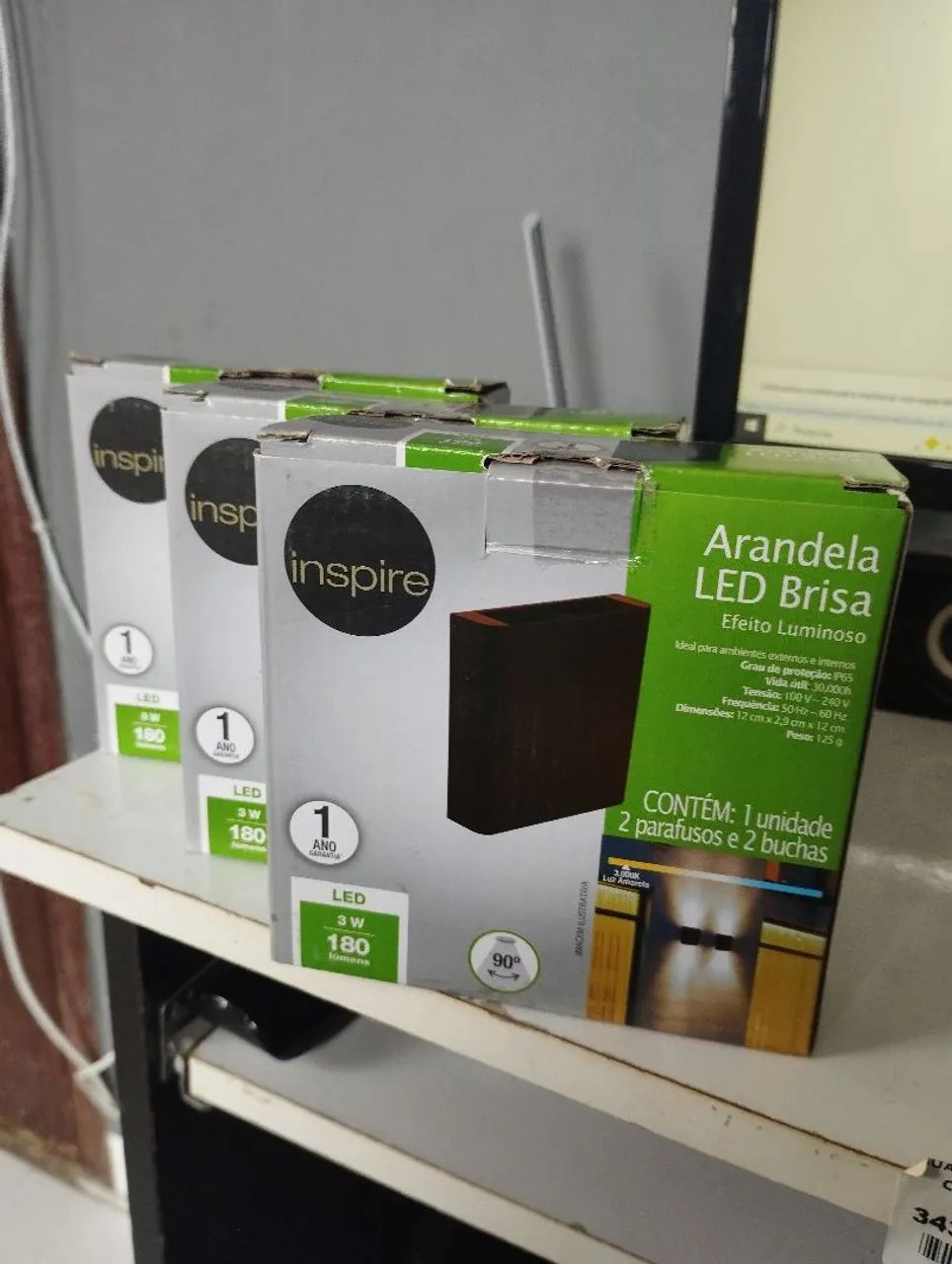 Kit 3 Arandela Led Brisa IPA65 