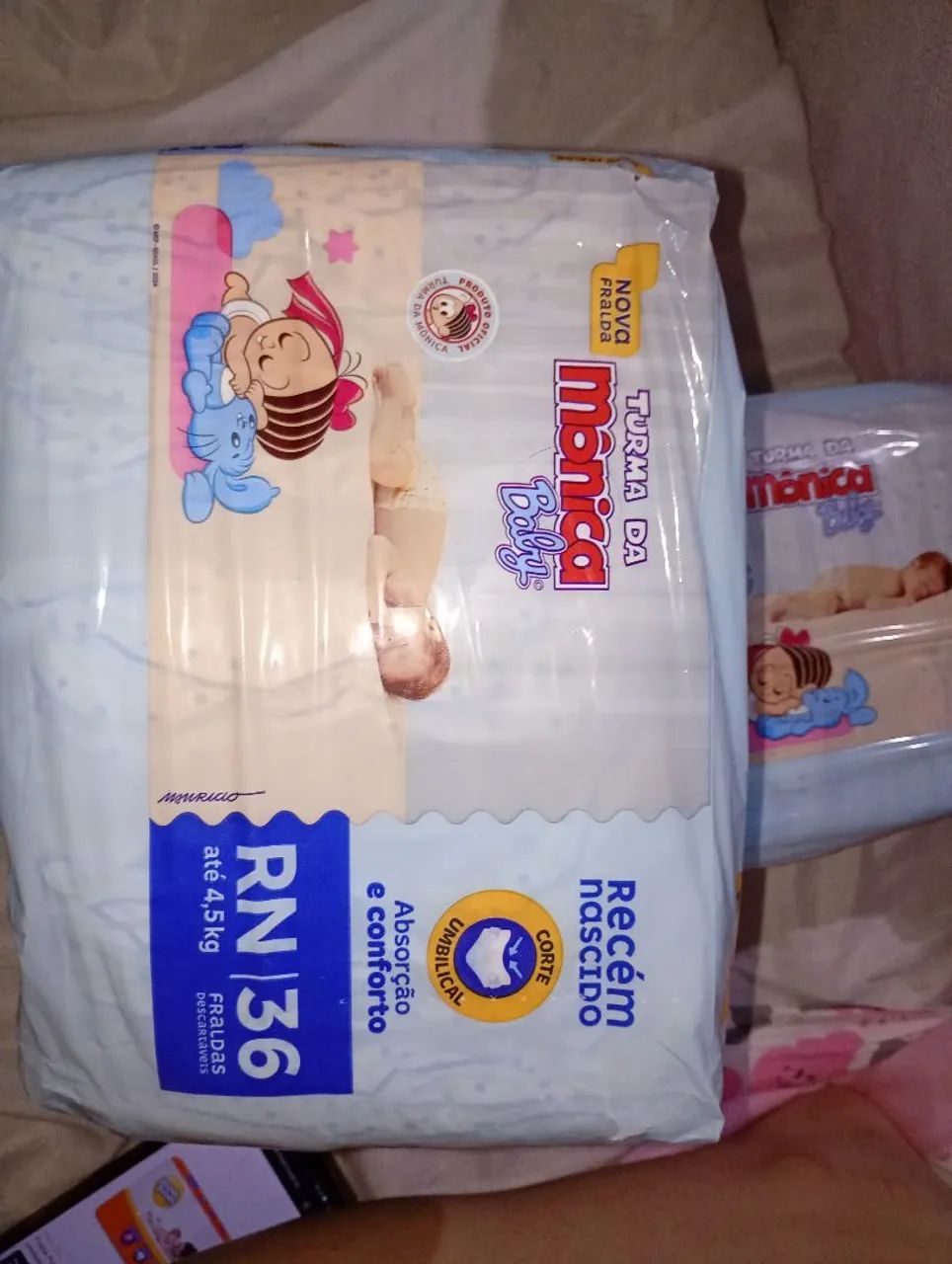 Fralda turma da Monica tamanho RN com 36