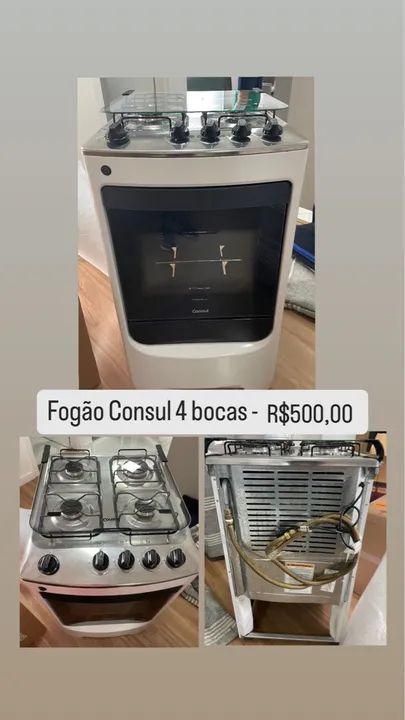 Fogão Consul 4 Bocas - R$500,00