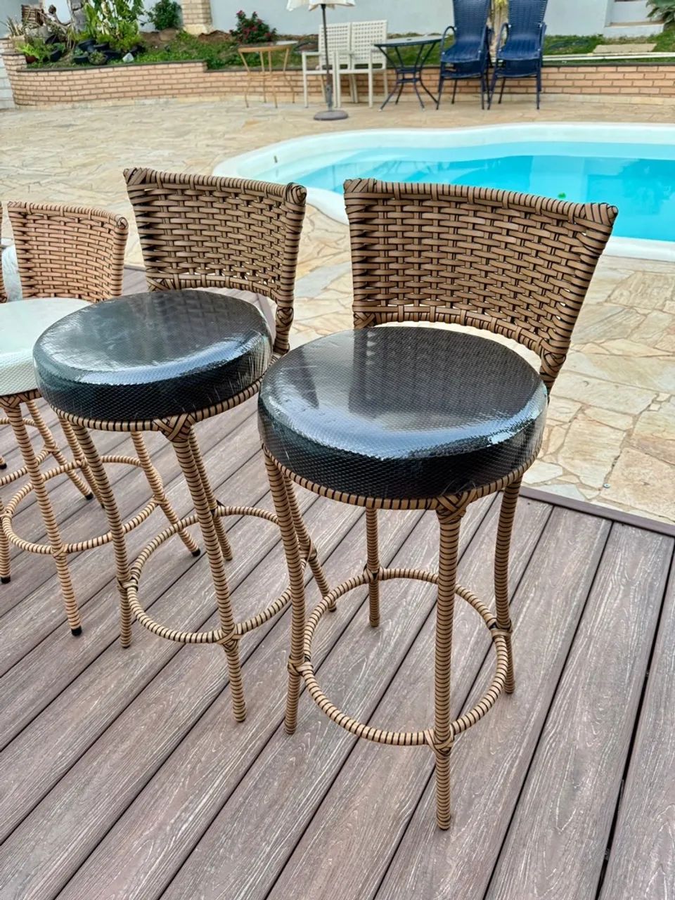 Banquetas de balçao em vime - Foto 4