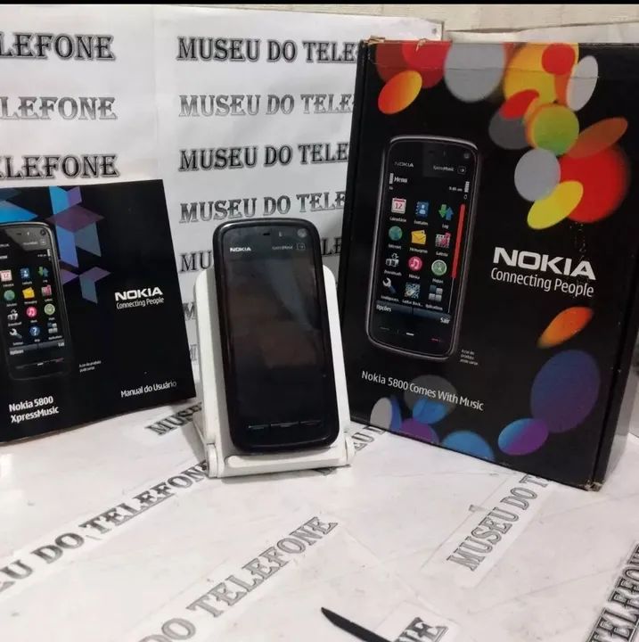 Nokia 5800 flash duplo CANETA celular antigo RELIQUIA na caixa  - Foto 3