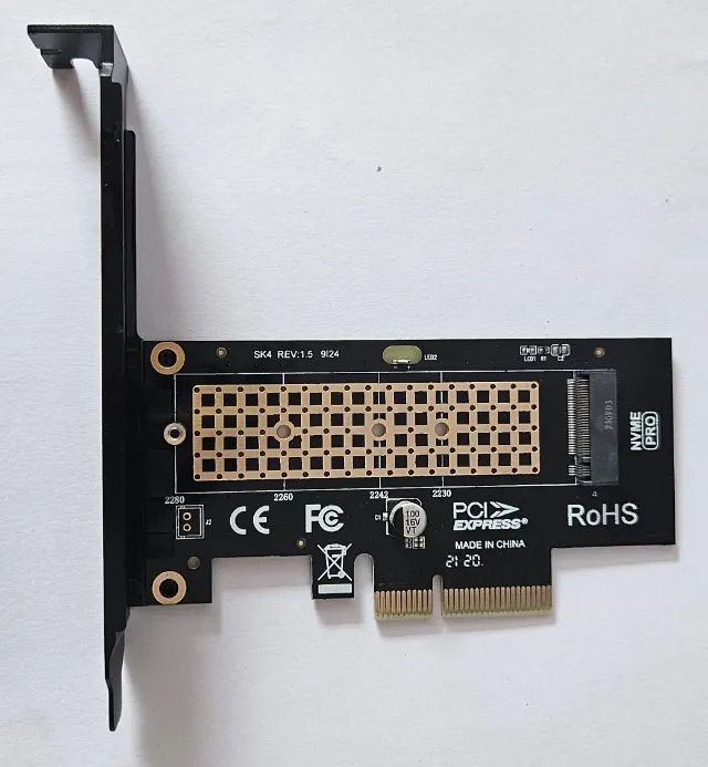 Placa PCIex x4 para SSD M2 NVME - Foto 2