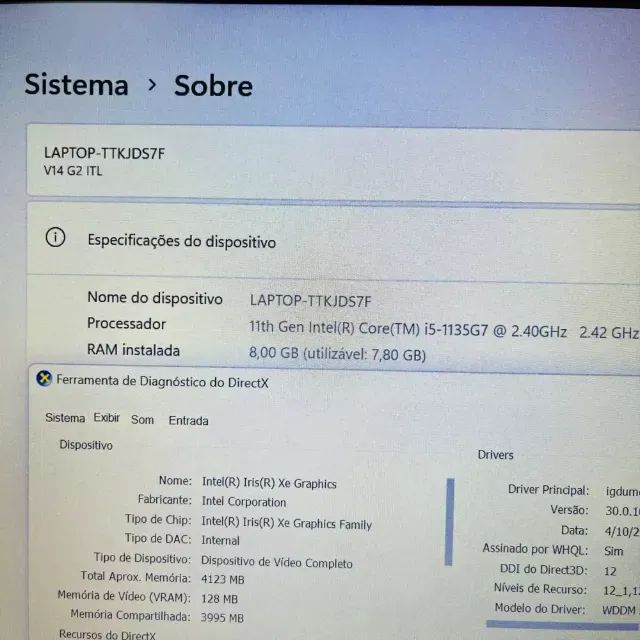 Notebook Lenovo V14 i5 11th - 8Gb Ram - SSD - Foto 6