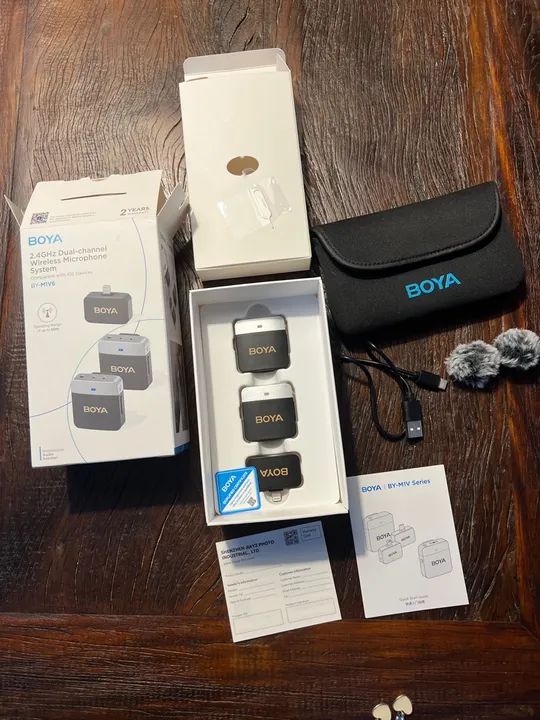 Microfone Sem Fio Duplo BOYA BY-M1V6 para iOS - Foto 2