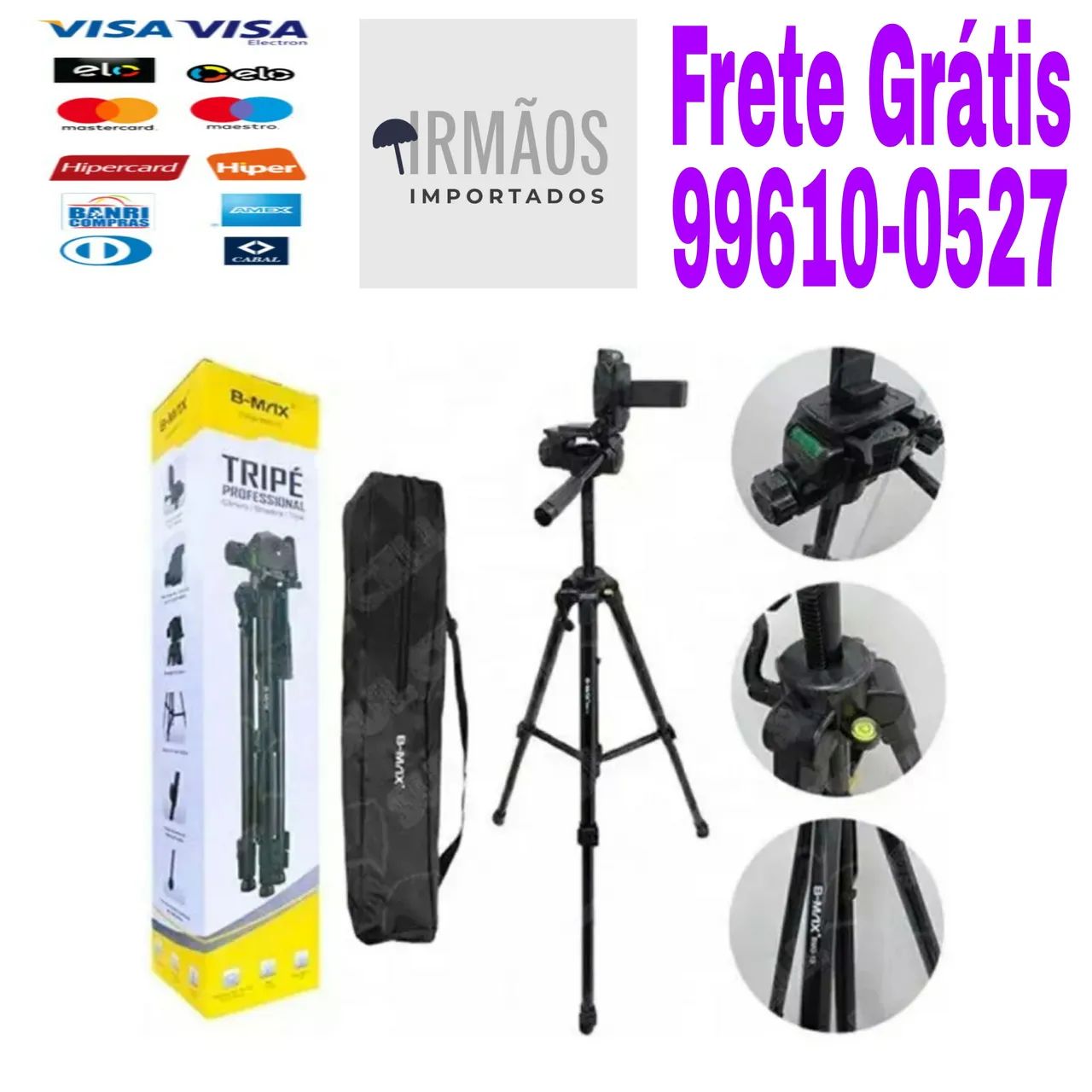 Tripé para Celular/ Câmera 1.80cm B-Max