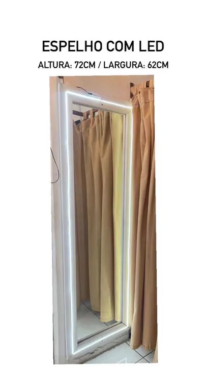 Espelho com led e moldura 100% Mdf 