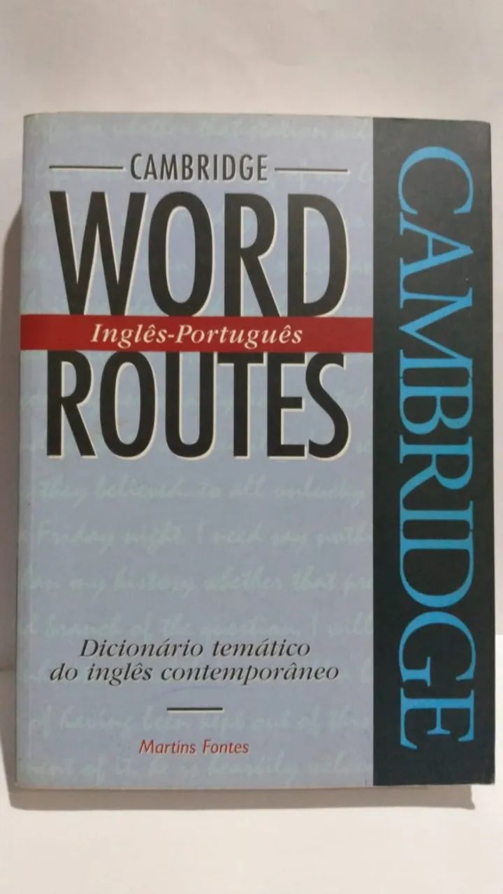 Livro Dicionário Cambridge Word Routes Inglês português grande.
